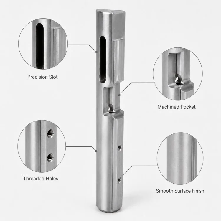 Precision CNC Machined Slotted Guide Block