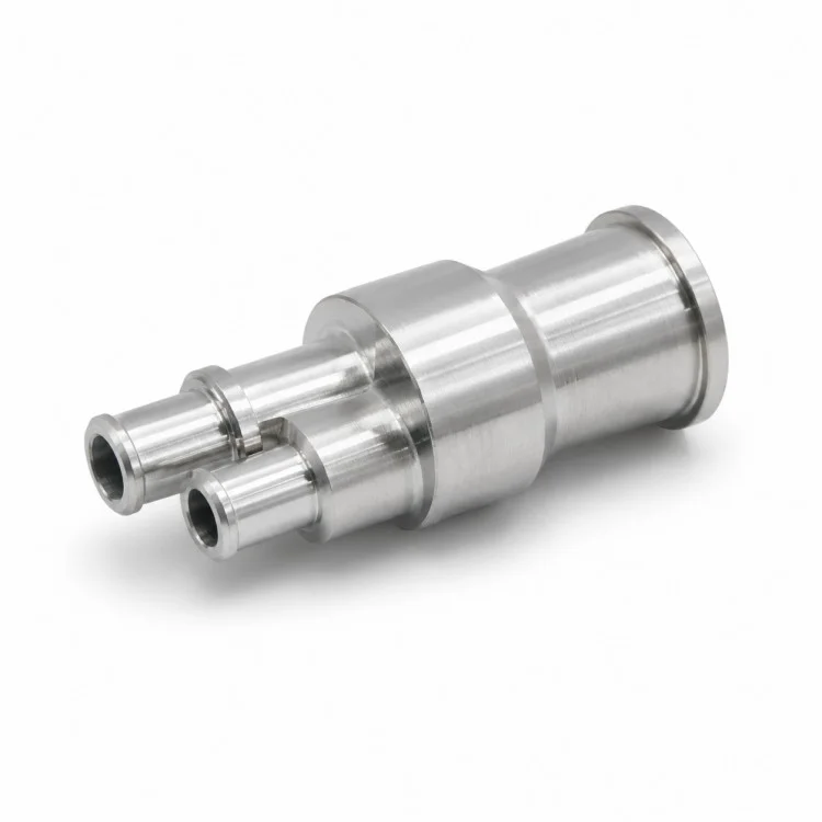 Conector de colector de puerto doble mecanizado con precisión CNC