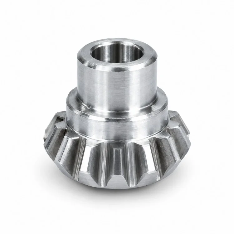 Engranaje cónico recto mecanizado CNC de precisión con cubo