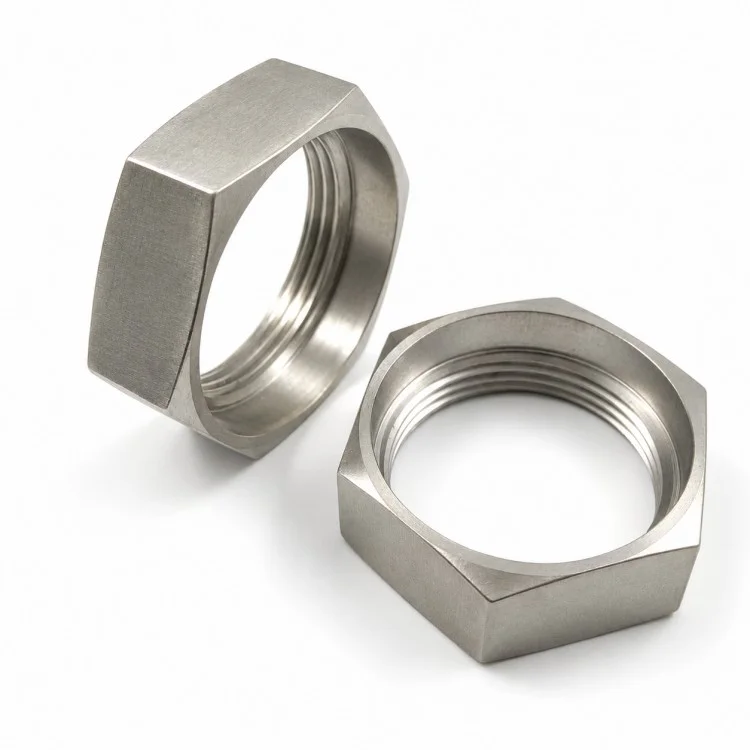 Contratuerca hexagonal delgada mecanizada por CNC de precisión